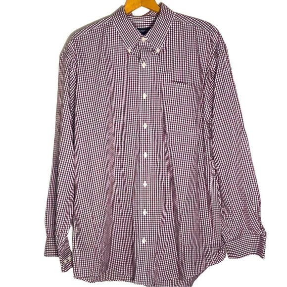 Nautica shirt button Down, Checked Size 17 34/35 - Picture 1 of 4